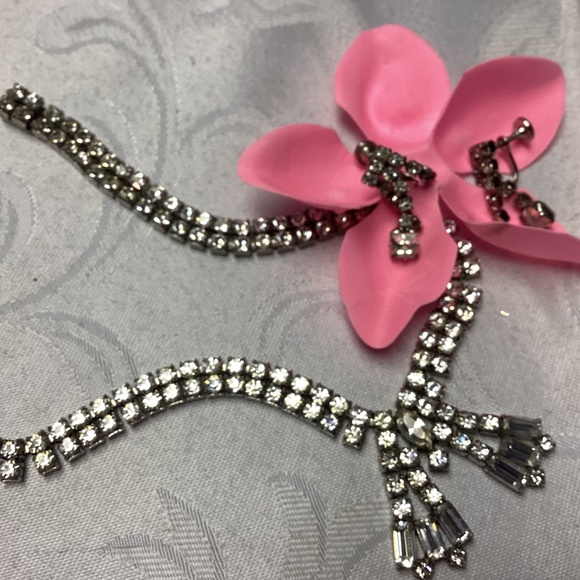 Rhinestone necklace and earrings just stunning vintage - Picture 8 of 8
